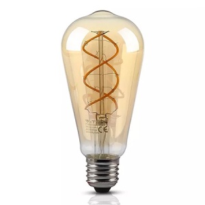 BEC LED ST64 E27 5W CU FILAMENT 2200K ALB CALD MODEL VINTAGE - Img 1