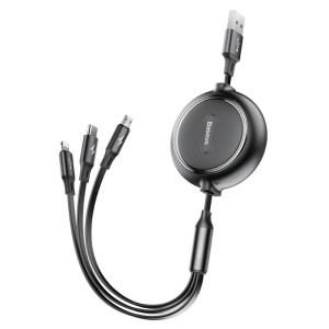 CABLU 3IN1 USB-USB-C-MICRO USB-LIGHTNING 1.2M 3.5A RETRACTABIL - Img 2