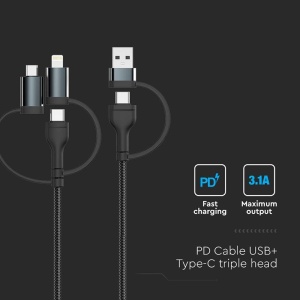 CABLU 5IN1 TIP C - MICROUSB - USB - LIGHTNING 1.2M - Img 4