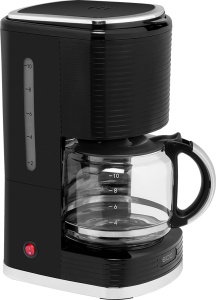 Cafetiera ECG KP 2150 Stripe, 980 W, 1.5 litri, preparare pana la 10 cesti de cafea odata, sistem drip-stop, negru - Img 1