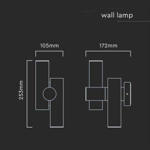 CORP ILUMINAT LED 2 CAI 6W 600LM 3000K IP44 - NEGRU - Img 5