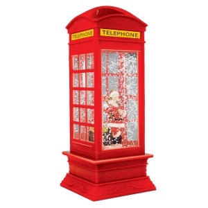DECORATIUNE CRACIUN ILUMINAT MODEL CABINA TELEFONICA 105X105X260MM - Img 2