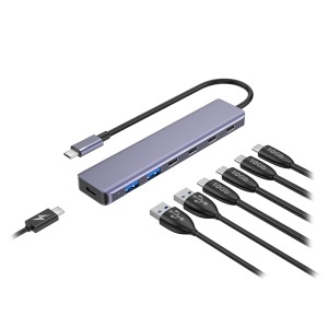 HUB 7 IN 1 10GBS PD 100W ALUMINIU PLATINET - Img 2