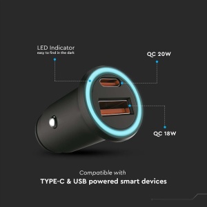 INCARCATOR AUTO QUICK CHARGE USB + TIP C - Img 7
