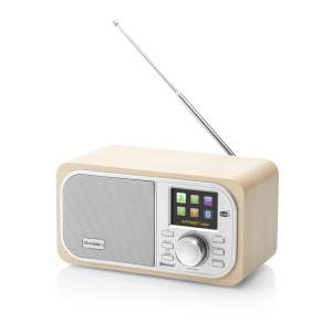 Internet radio GoGEN IR 237 BTDAB, 4 W, DAB+/FM, Bluetooth, USB, LCD color, ceas cu alarma, argintiu/maro - Img 2