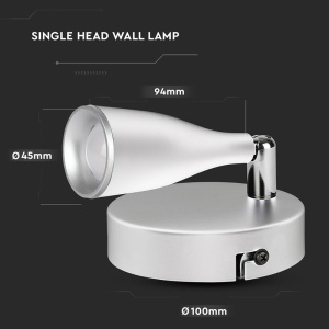 LAMPA LED MONTAJ PERETE 4.5W 4000K ALB NEUTRU - ALB - Img 6