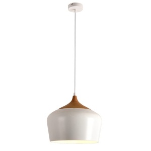LUSTRA ALBA LEMN E27 35X26 CM PLATINET - Img 2