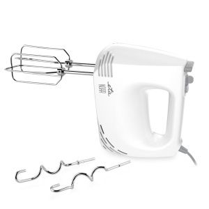 Mixer de mana ETA Noar II 2044 90000, 300 W, 5 viteze, functie TURBO, 2 carlige si 2 teluri, alb cu gri - Img 1