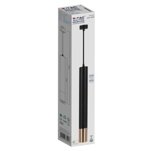 PENDUL CU SOCLU GU10 60X500MM - NEGRU/AURIU - Img 4