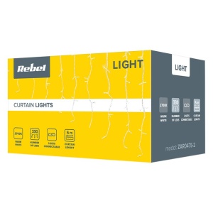 PERDEA 330 LED-URI IP44 ALB CALD 5M REBEL - Img 6