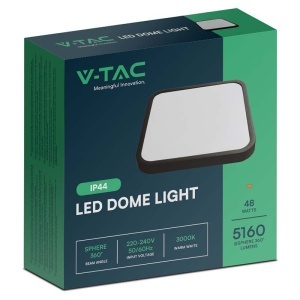 PLAFONIERA LED 48W IP44 4000K ALB NEUTRU - NEGRU - Img 3