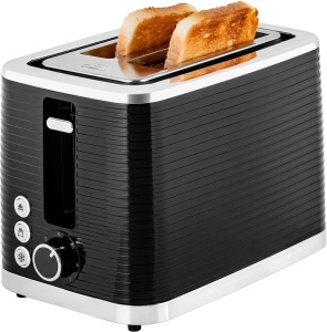 Prajitor de paine ECG ST 2750 Stripe, 930 W, 2 felii, 7 niveluri de rumenire, elemente din otel inoxidabil, negru - Img 3
