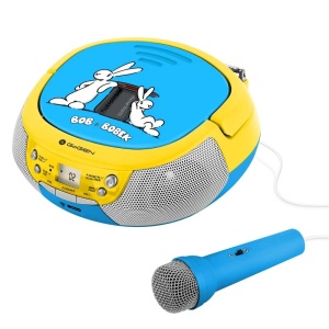Radio CD pentru copii GoGEN BOB AND BOBEK, 2 x 0,8 W, Bluetooth, karaoke, microfon, MP 3, USB, AUX in, albastru - Img 1