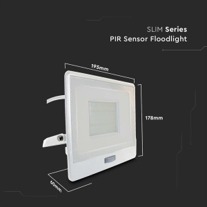 REFLECTOR LED SMD 50W 4000K IP65 CU SENZOR MISCARE - ALB - Img 9