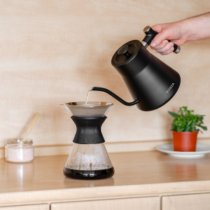 RESIGILAT - Fierbator electric ECG Forza 8000 Pour over Nero, 1200 W, 1 litru, otel inoxidabil, negru mat - Img 11