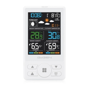 RESIGILAT - Statie meteo cu prognoza animata GoGEN ME 1250W, LCD color, senzor extern fara fir, alb - Img 5