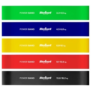 SET 5 BENZI ELASTICE LATEX MINI BAND 2-18KG REBEL ACTIV - Img 4