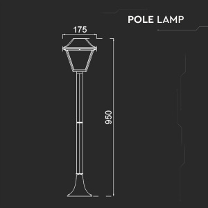 STALP ILUMINAT 1XE27 95CM IP44 - Img 3