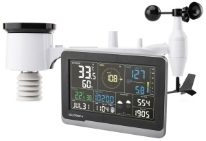 Statie meteo profesionala GoGEN ME 4900, LCD color, senzori de ploaie, temperatura, vant si umiditate, Aplicatie WSView Plus, negru