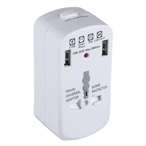 ADAPTOR UNIVERSAL PRIZA (UK,US,EU) CU PROTECTIE SI 2USB 2.1A - Img 2
