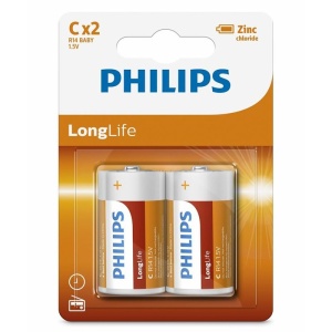 BATERIE LONGLIFE R14 C BLISTER 2 BUC PHILIPS - Img 2