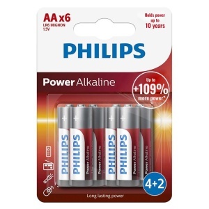 BATERIE POWER ALKALINE LR6 AA BLISTER 6 BUC PHILIPS - Img 2