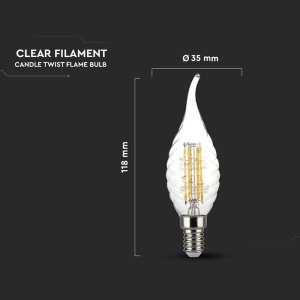 BEC E14 CU FILAMENT LED 4W 6500K MODEL SPIRALA - Img 4
