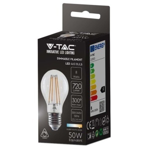 BEC E27 A60 CU FILAMENT DIMABIL LED 8W 3000K ALB CALD - Img 3