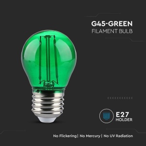 BEC LED G45 E27 2W CU FILAMENT LUMINA VERDE - Img 5