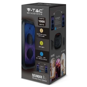 BOXA PORTABILA 2X8" 40W RMS BT/FM/AUX - Img 11