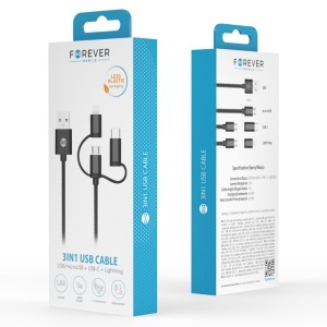 CABLU 3IN1 USB-LIGHTNING-UCB-C-MICRO USB 1M 1.5A - NEGRU - Img 3