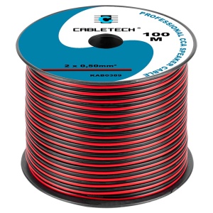 CABLU DIFUZOR CCA 2X0.50MM ROSU/NEGRU 100M - Img 2