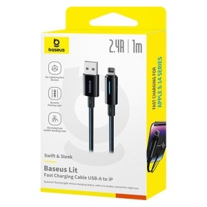 CABLU USB - LIGHTNING 2.4A 1M BASEUS - NEGRU - Img 6