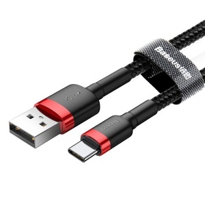 CABLU USB - TIP C 2A 10W BASEUS- NEGRU/ROSU - Img 3