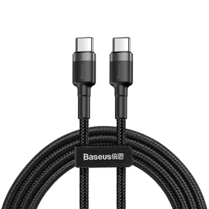 CABLU USB TIP C - TIP C PD 2.0 60W 3A 1M BASEUS - GRI/NEGRU - Img 2