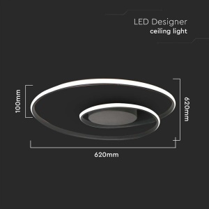 CANDELABRU LED DIMABIL 48W 3000K 62X62X10CM - NEGRU - Img 3