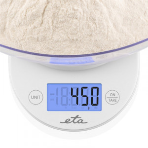 Cantar de bucatarie ETA Mari 5770 90000, 5 kg, precizie 1 gram, TARA, alb - Img 4