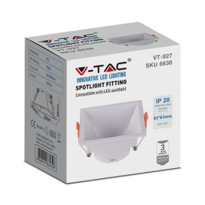 CORP SPOT GU10 PATRAT 93X93X55MM - ALB - Img 3