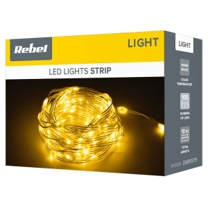 DECORATIUNE LED ALB CALD 10M REBEL - Img 4