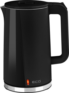 Fierbator electric ECG RK 1702 Safe to Touch Black, 1.7 litri, 2200 W, interior din otel inoxidabil, pereti dubli, negru - Img 1