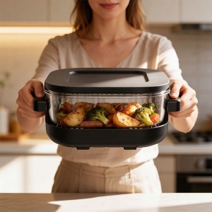 FRITEUZA GLASS AIRFRYER 4L+1.5L 1500W TEESA - Img 6