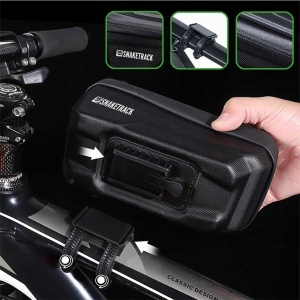 GEANTA BICICLETA CU SUPORT TELEFON PRINDERE PE CADRU - NEGRU - Img 8
