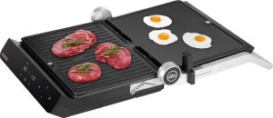 Grill electric ECG FORZA 5200 Fuego, 2000W, 80-230 °C, 2 termostate, cronometru, deschidere 180°, capac din otel inoxidabil - Img 6
