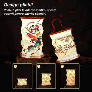 Lampa LED pliabila, portabila, acumulator 800 mAh, control tactil, incarcare USB, design decorativ, lumina ambientala pentru casa, cadou elegant - Img 4