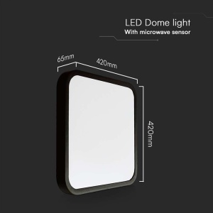 PLAFONIERA LED 36W IP44 CU SENZOR 4000K ALB NEUTRU - NEGRU - Img 6