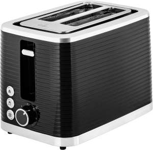 Prajitor de paine ECG ST 2750 Stripe, 930 W, 2 felii, 7 niveluri de rumenire, elemente din otel inoxidabil, negru - Img 1