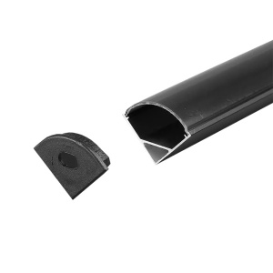 PROFIL ALUMINIU PENTRU BANDA LED 2M 15.8MM X 15.8.MM - NEGRU - Img 2