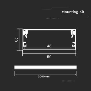 PROFIL ALUMINIU PENTRU BANDA LED 2M 50MM X 20MM - Img 3