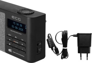 Resigilat - Radio portabil ECG RD 250 DAB Black, FM/DAB/DAB+, 1.8 W, Bluetooth 5.3, baterie reincarcabila Li-Ion 3.7 V / 1900 mAh, ceas desteptator, negru - Img 7