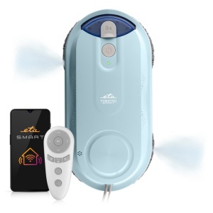 Robot de curatat geamuri ETA Finestro Smart ETA632990000, aspirare 5000 Pa, 65 ml, cablu 5 m, aplicatie mobila, albastru deschis